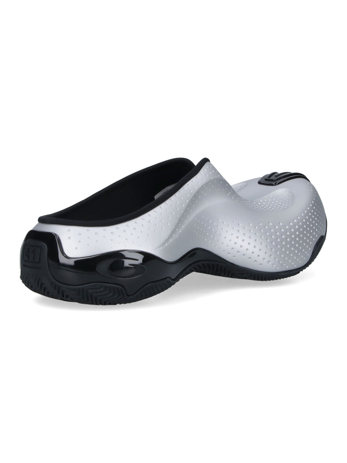 Metallic Silver Sneakers With Chunky Sole And Layered Detail