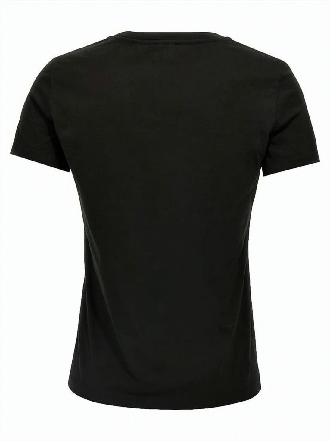 Black Short-Sleeved T-Shirt with Flower Emblem