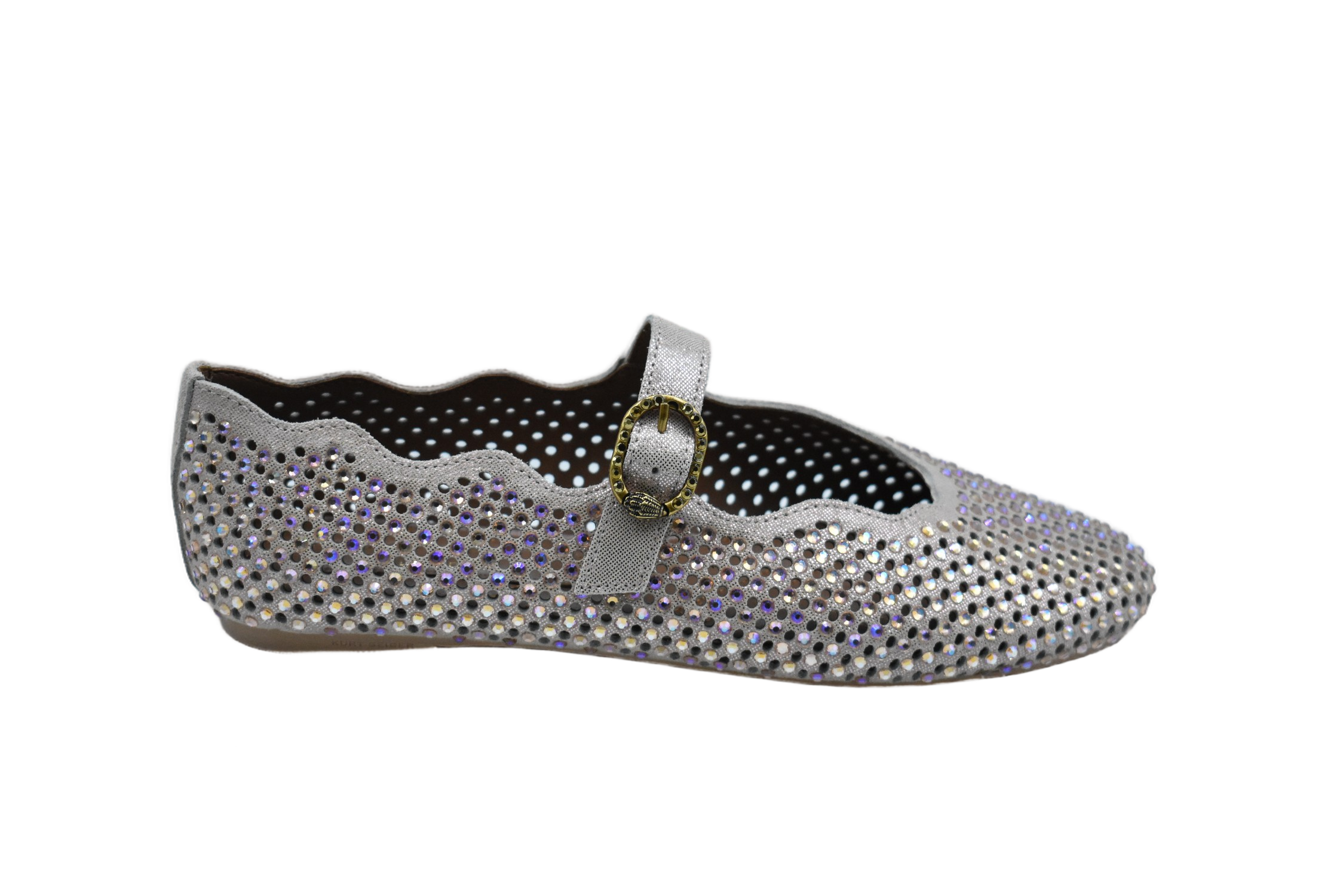Perforated Pink Flats With Scalloped Edges