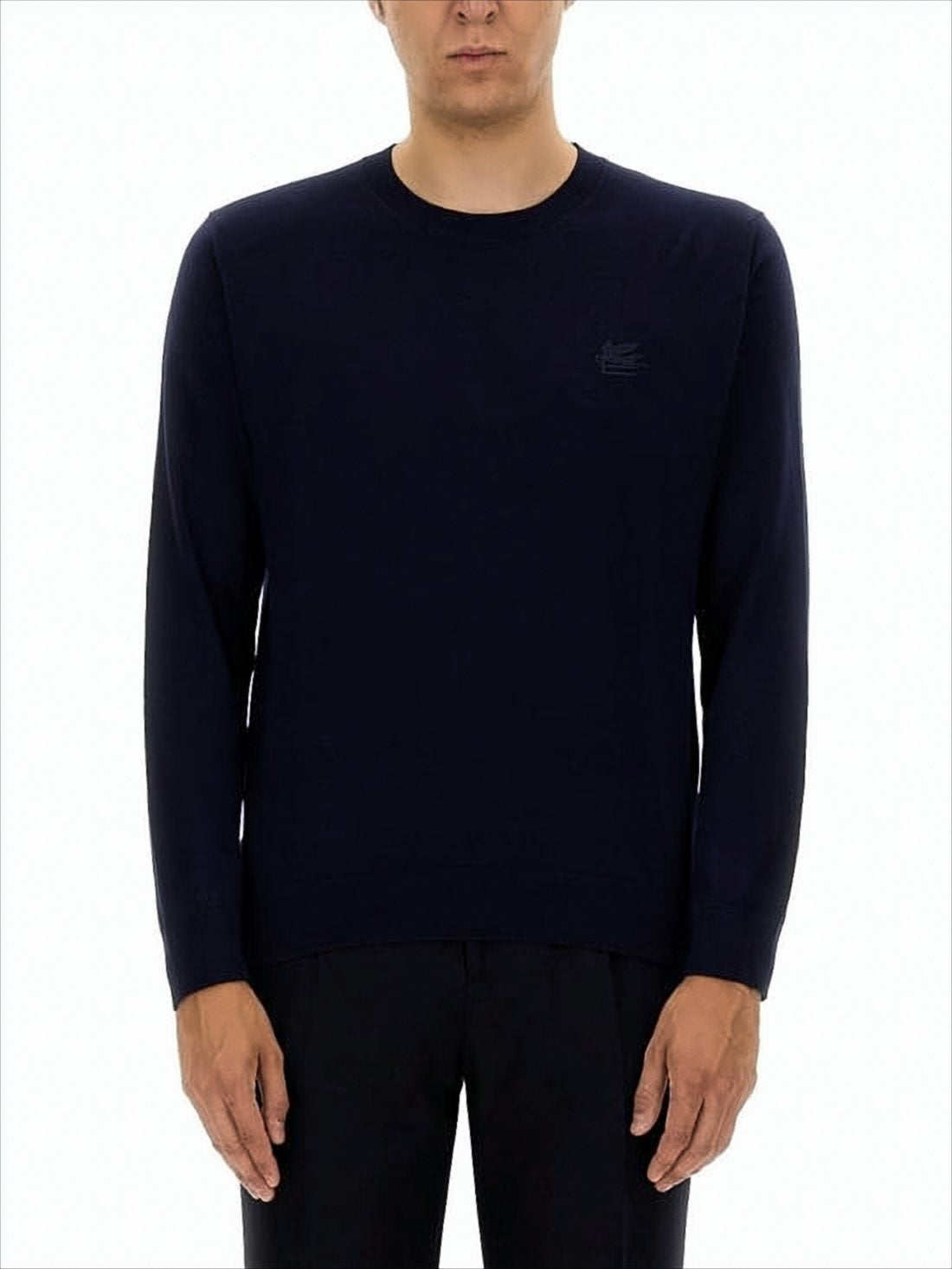 Crew Neck Black Knit Sweater