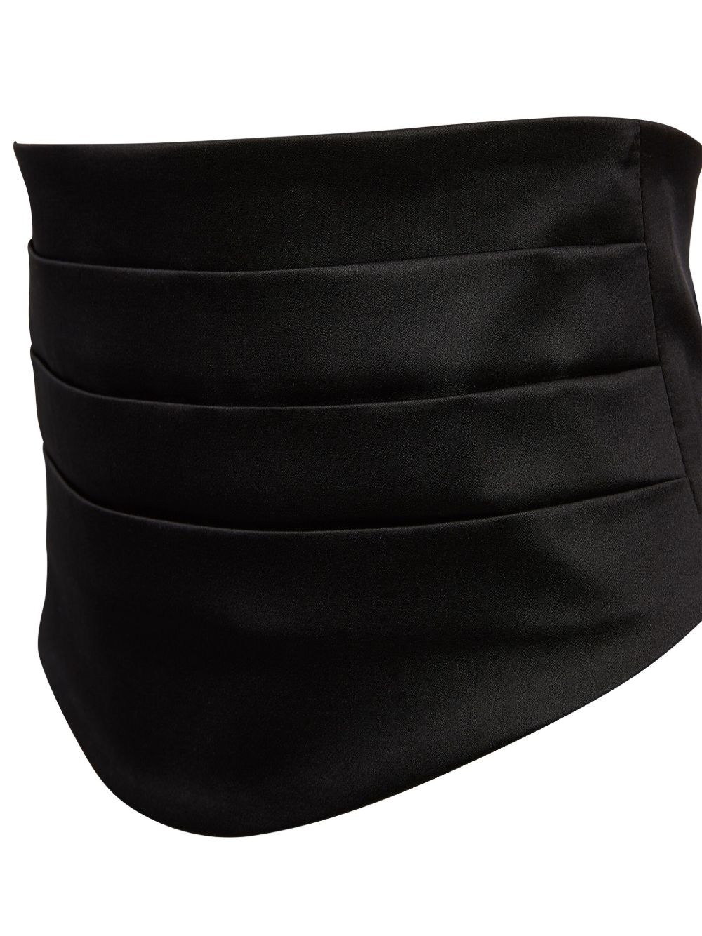 Silk-Blend Satin Tuxedo Belt With Pleated Design