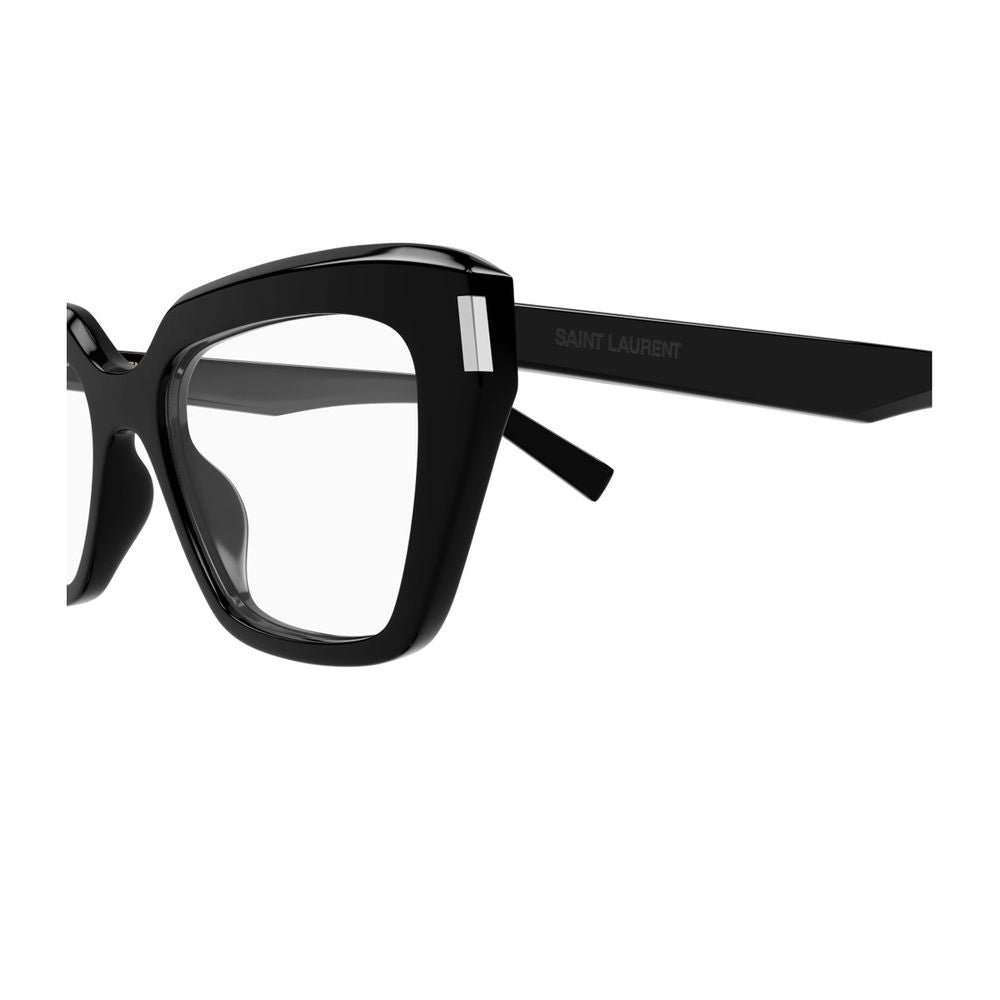 Sl 829 Linea Corner Angle Architectural Black Acetate Optical Frame