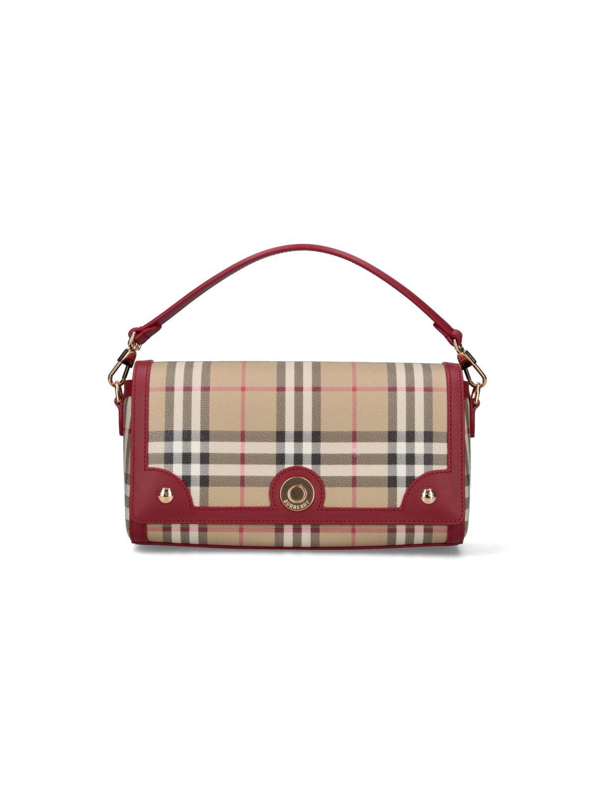 Beige Check Fabric Handbag