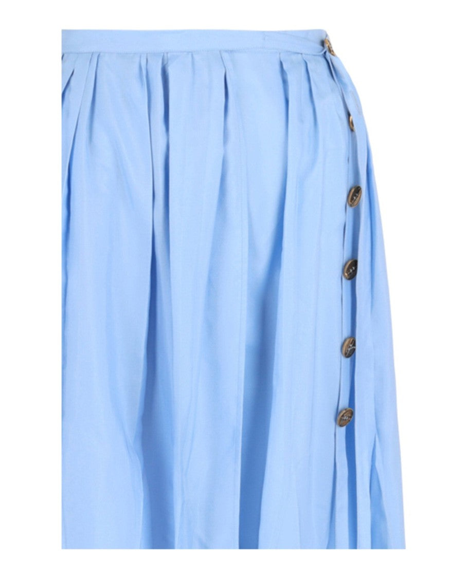 Pleated Wrap Midi Skirt