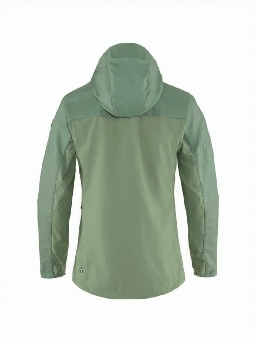 Tailored Two-Tone Green Fjallraven Jacket With Adjustable Hood