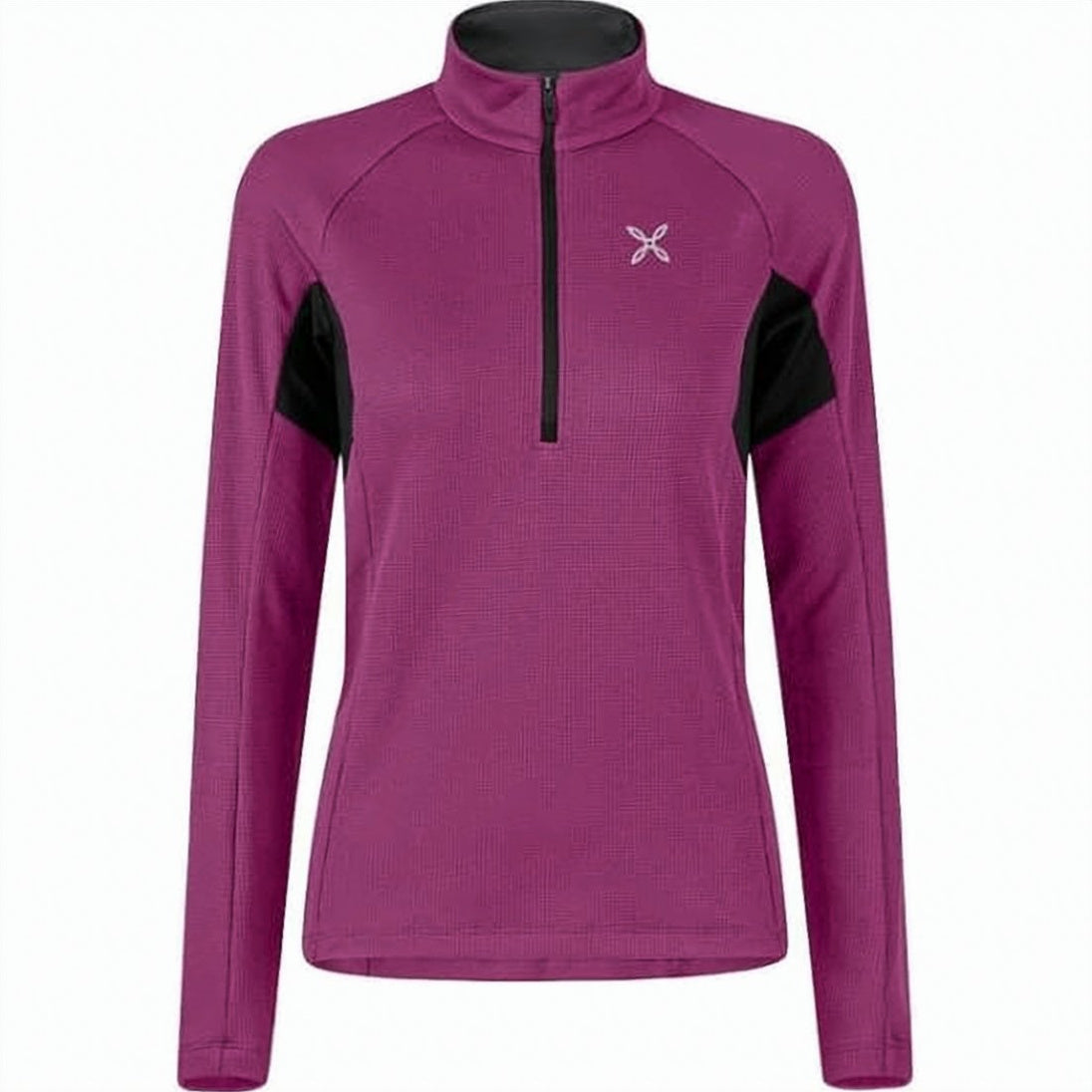 Fitted Long-Sleeve Top with Half-Zip