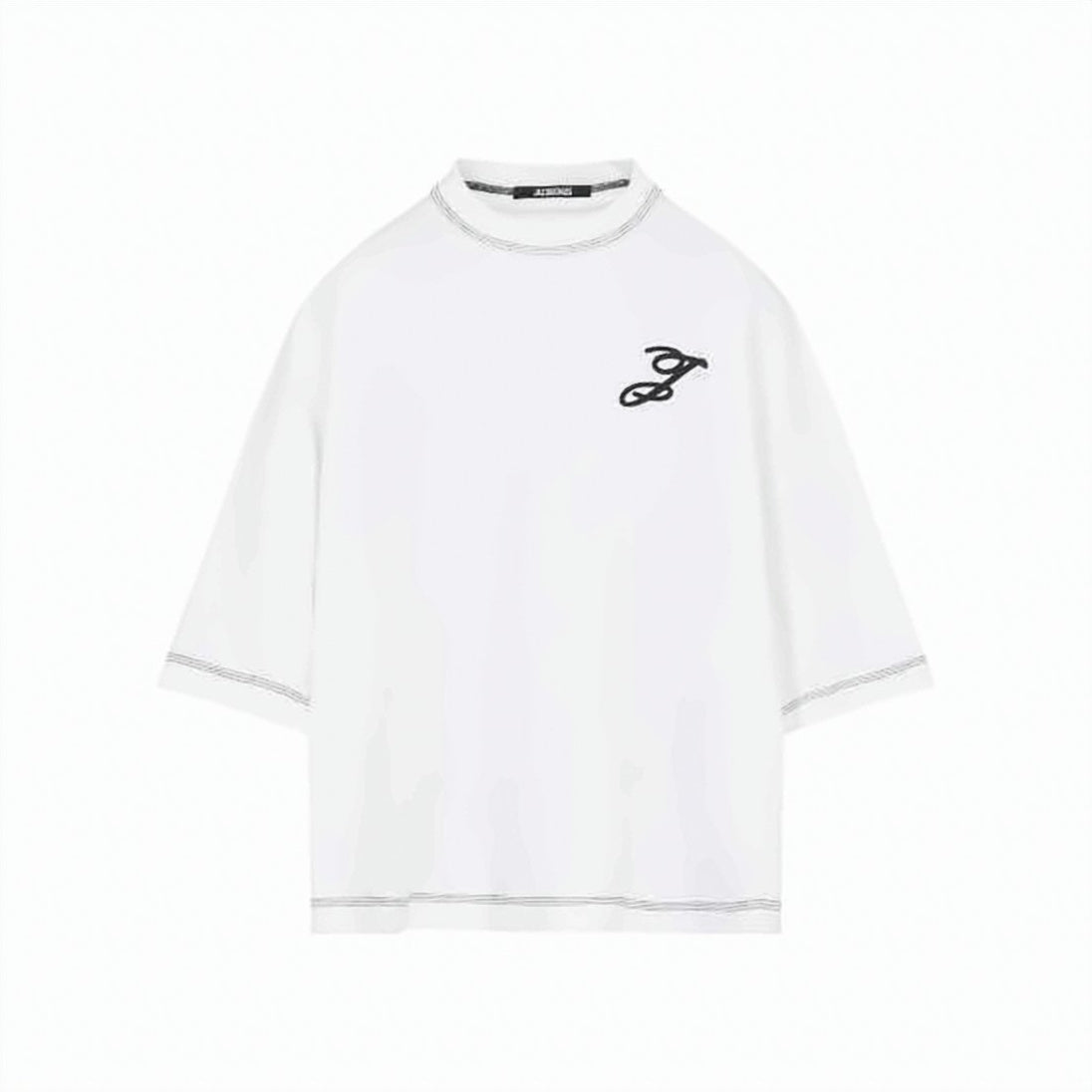 Relaxed-Fit Short-Sleeve T-Shirt with Subtle Embroidery