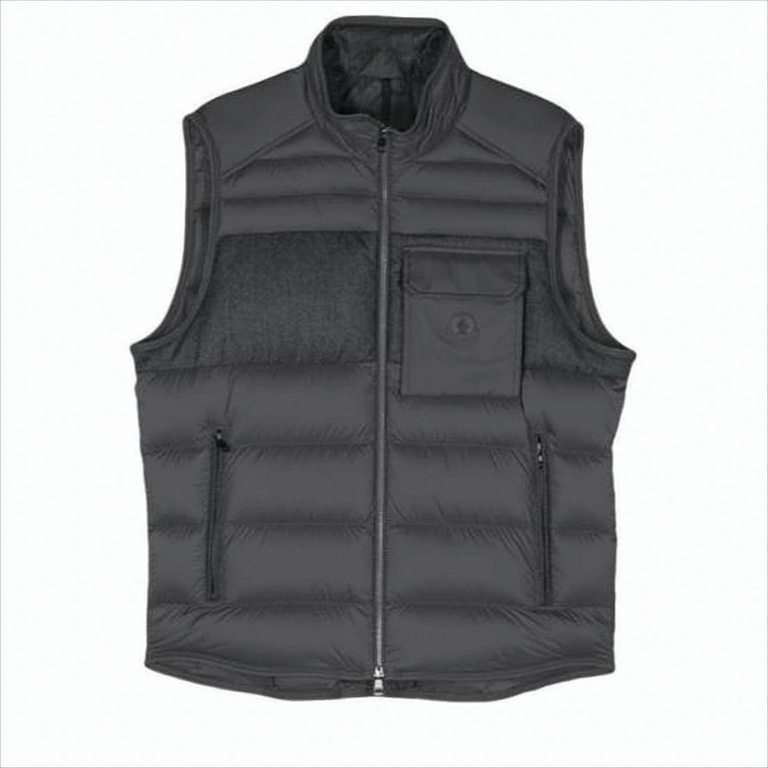Padded Down Vest with High Collar