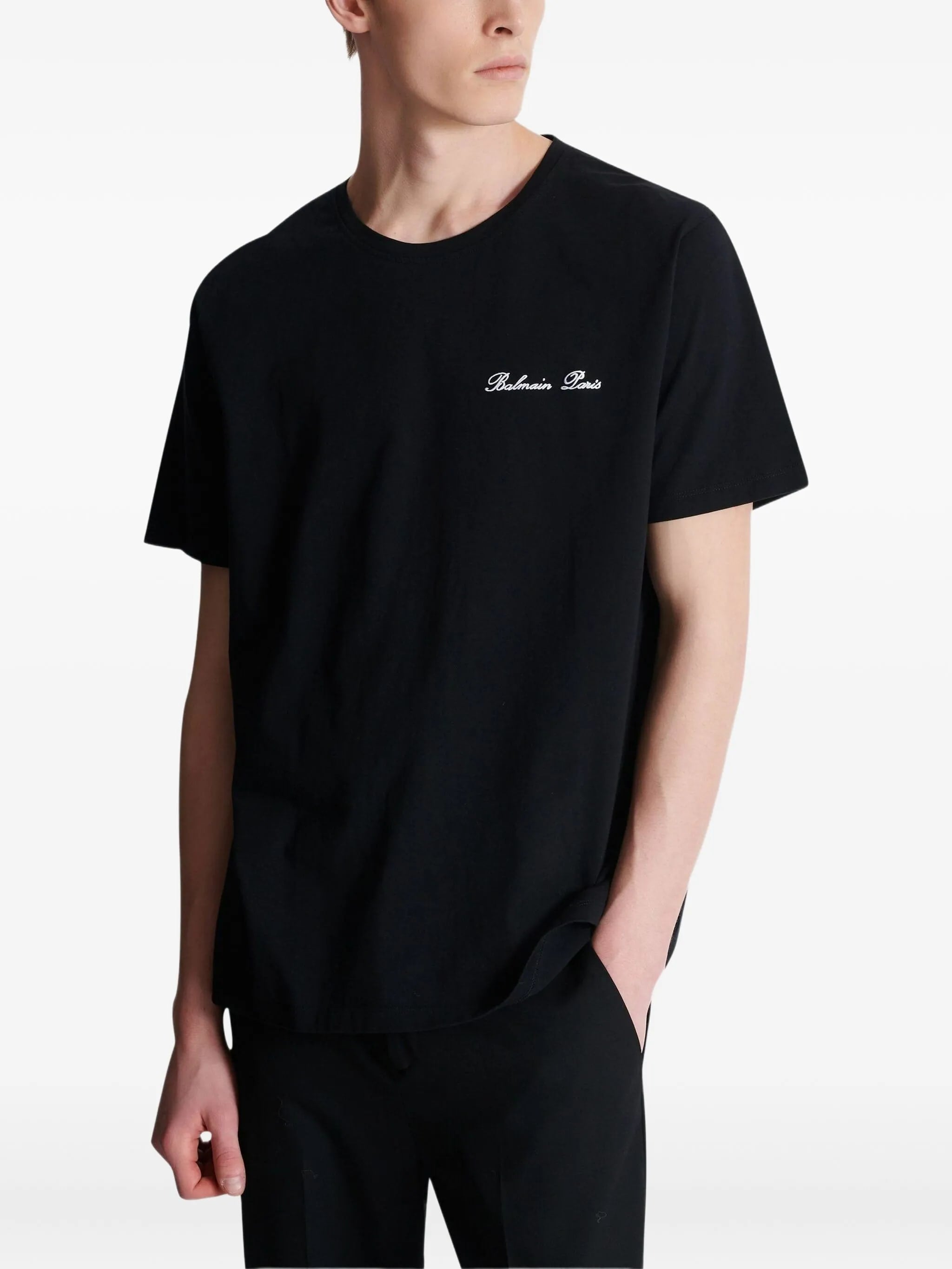 Black Loose Ss Script Logo T-Shirt