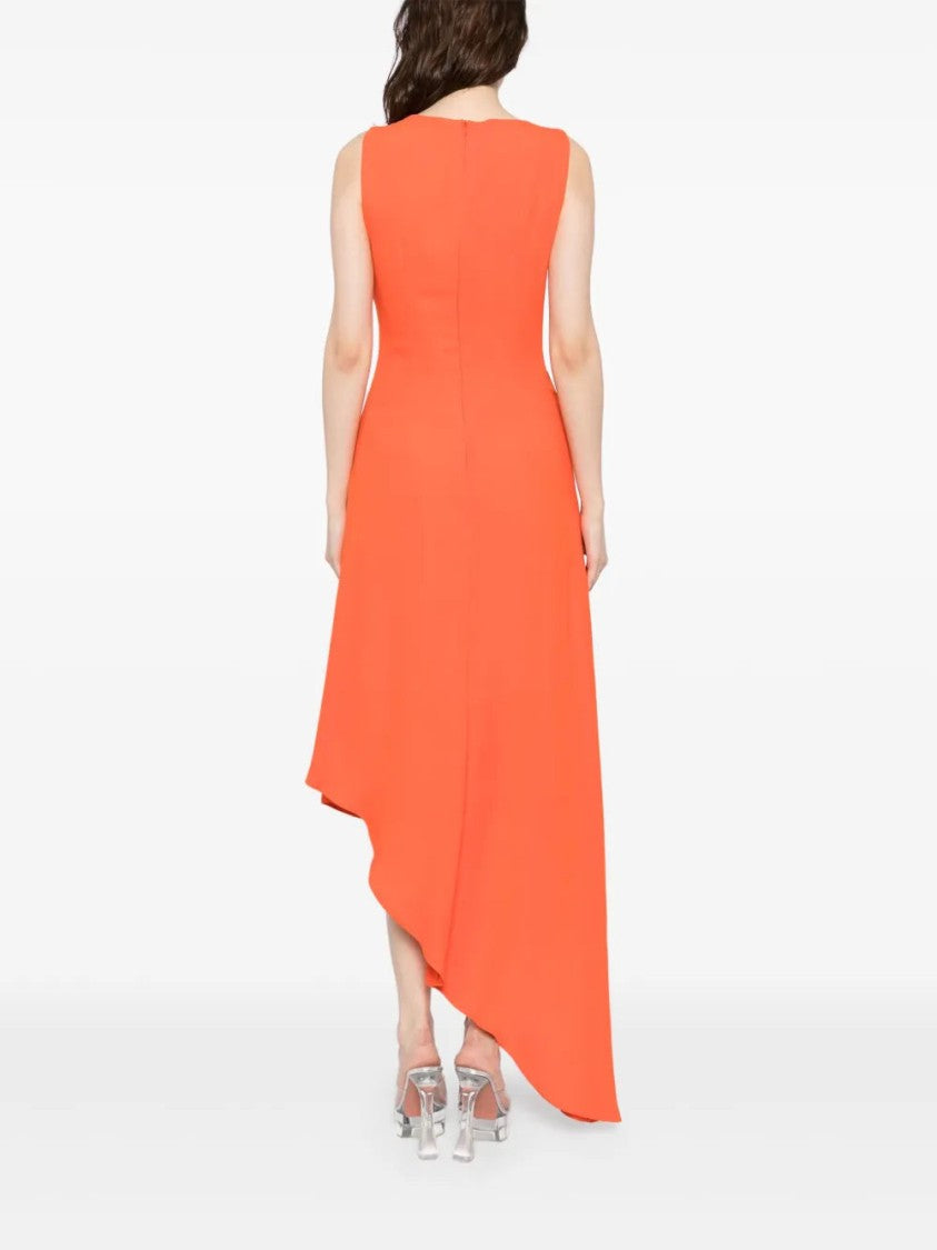 Crepe, High-Low Dress With Matching Embroidery