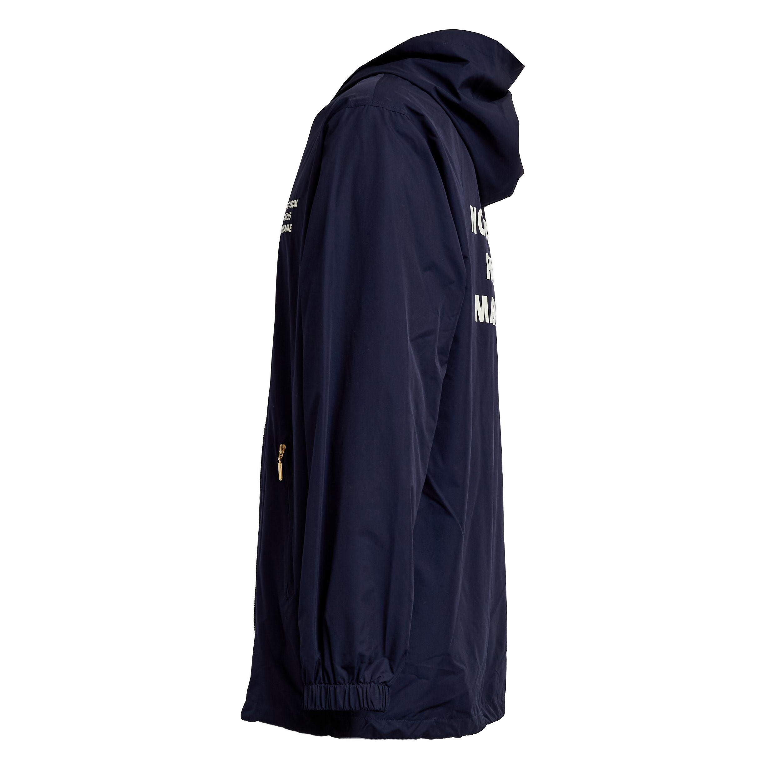 Oversized Navy Jacket with Statement Print