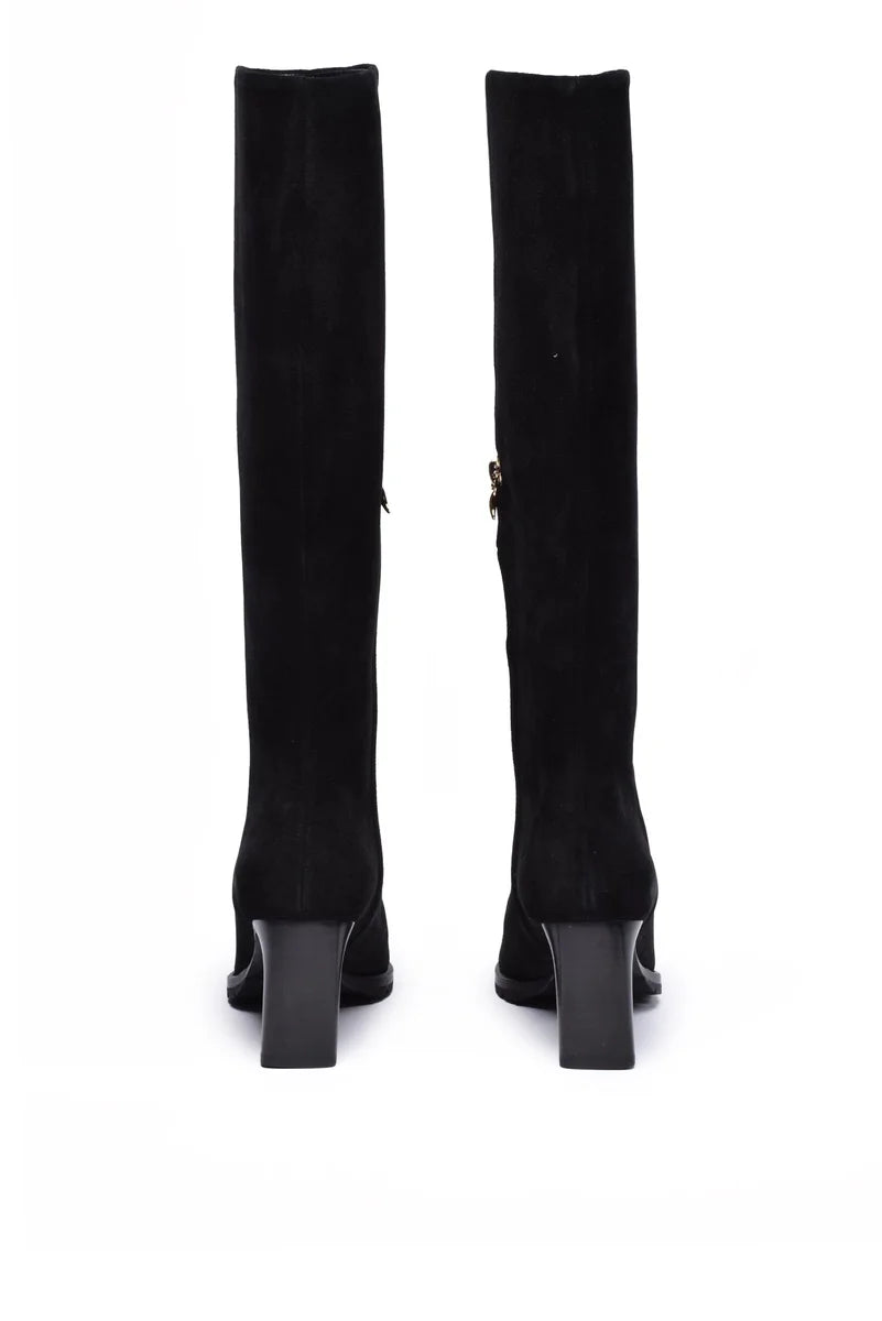 Women's Suede Boots - Black