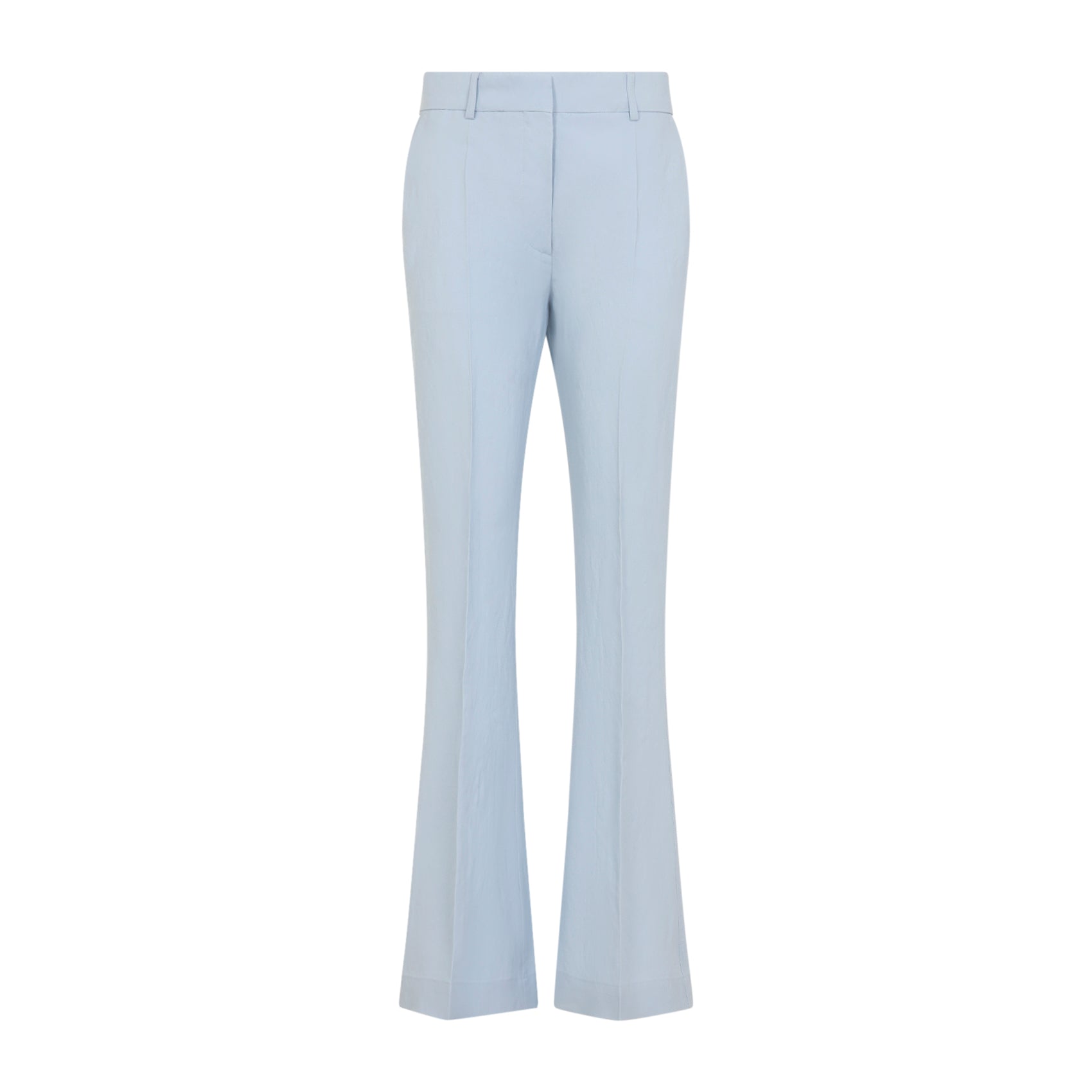 Tailored Blue Trousers with Flared Hem