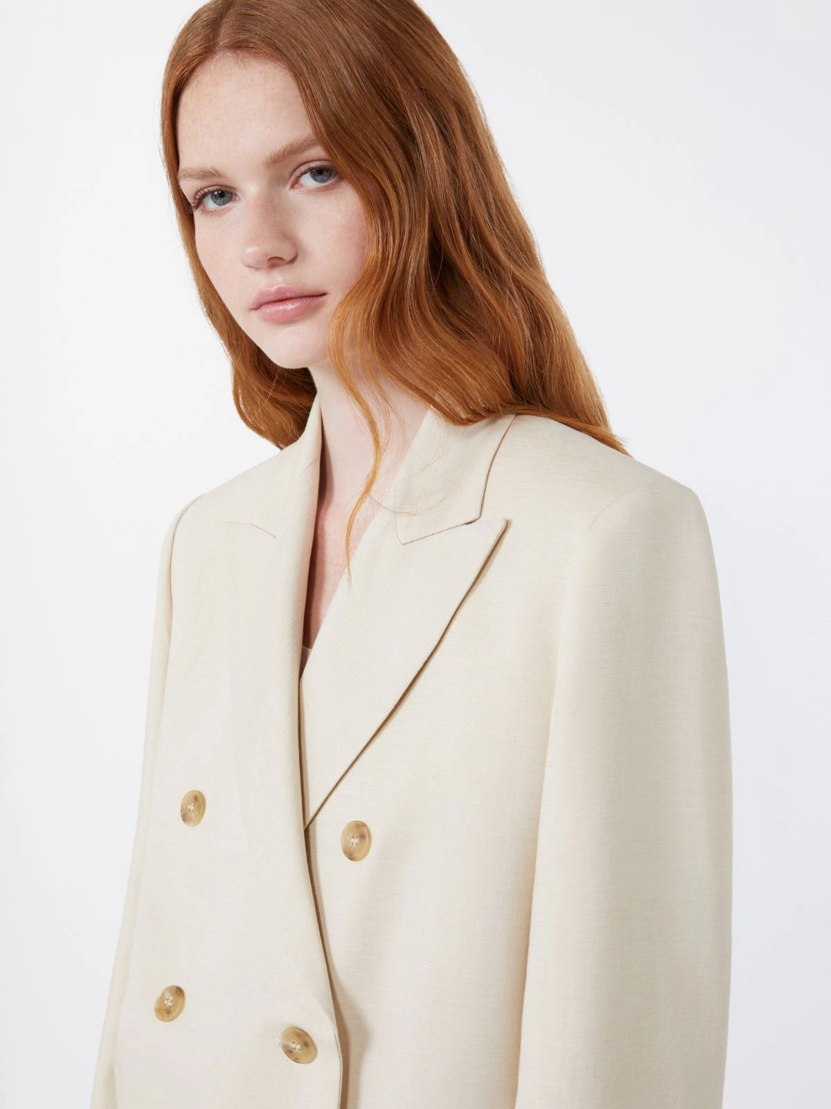 Tailored Double-Breasted Blazer with Wide Lapels