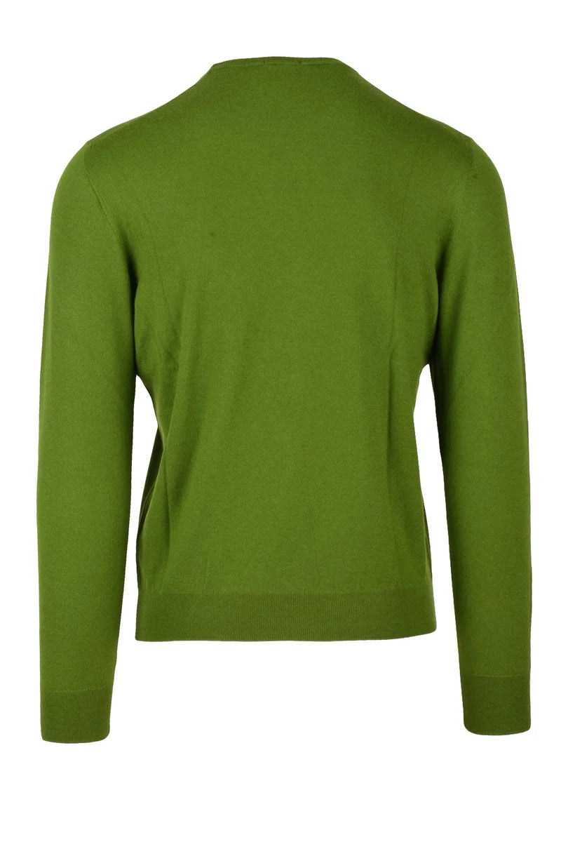 Thin Cashmere Crew Neck Pullover - Green