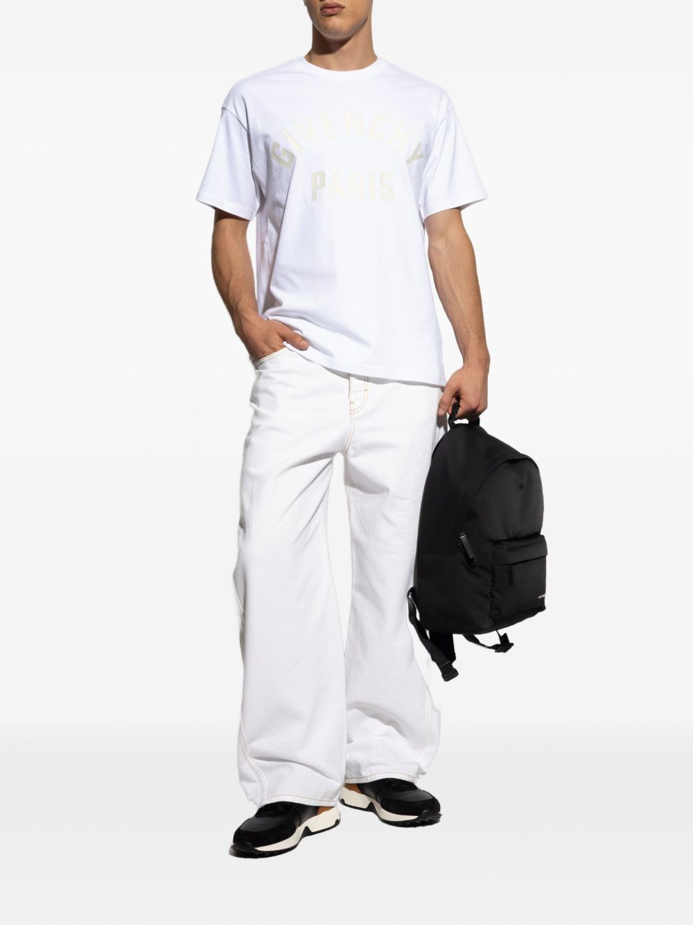 Short-Sleeved Cotton T-Shirt with Embroidery