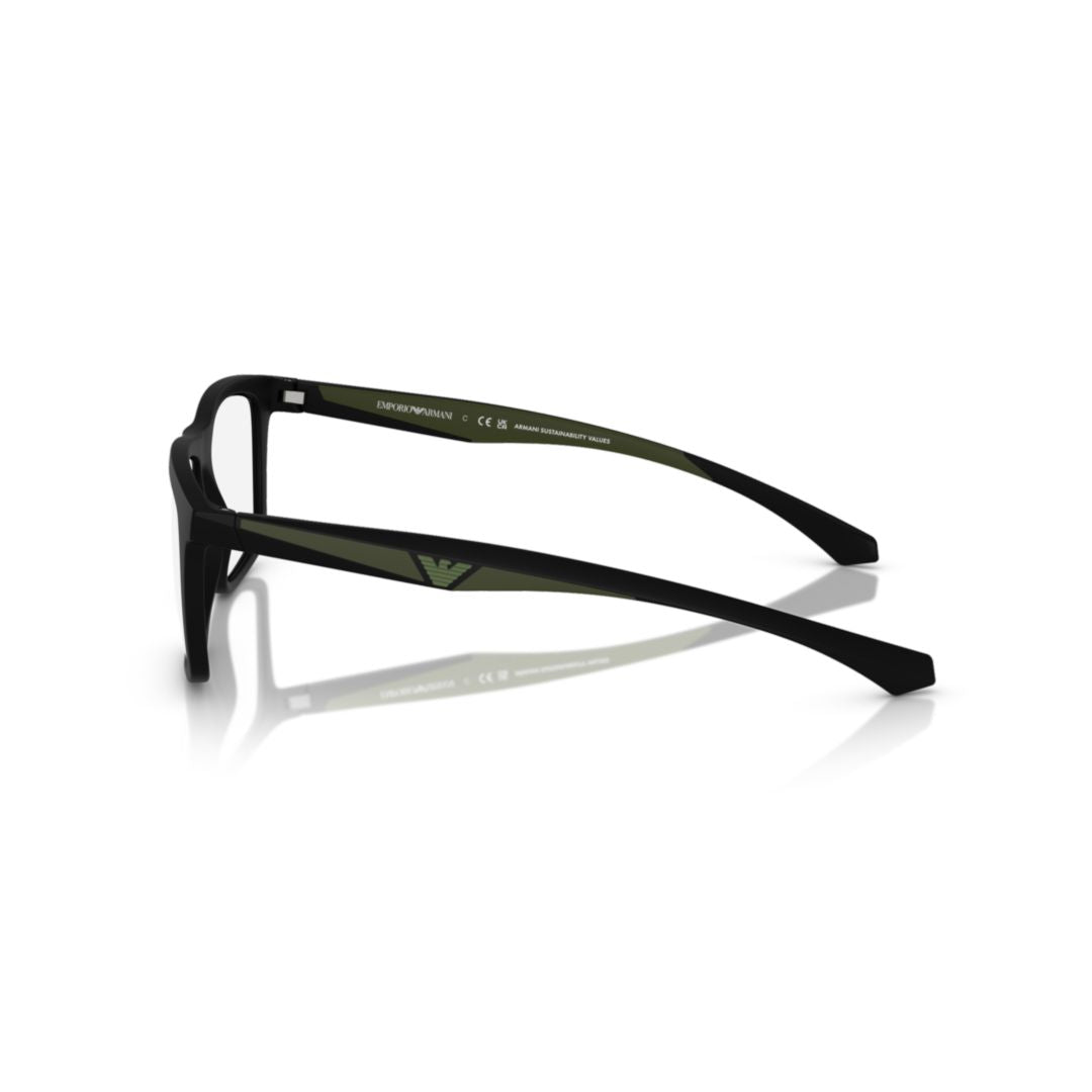 0ea4235 Rectangular Matte Black Eyeglasses with Detachable Tinted Clip-On