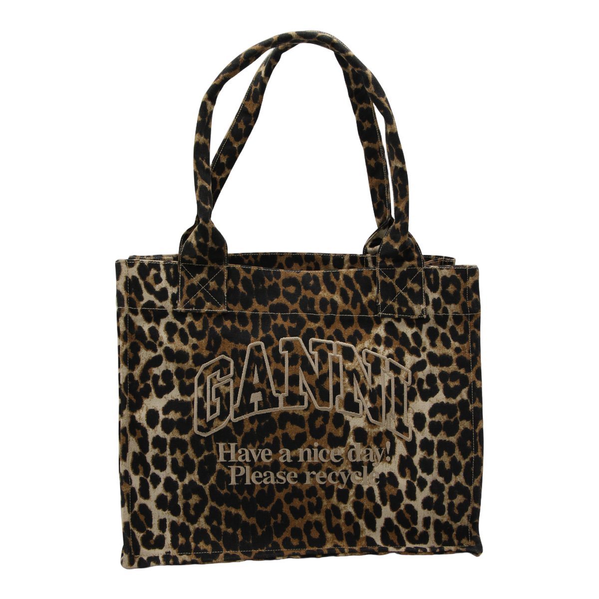 Structured Leopard Print Tote Bag