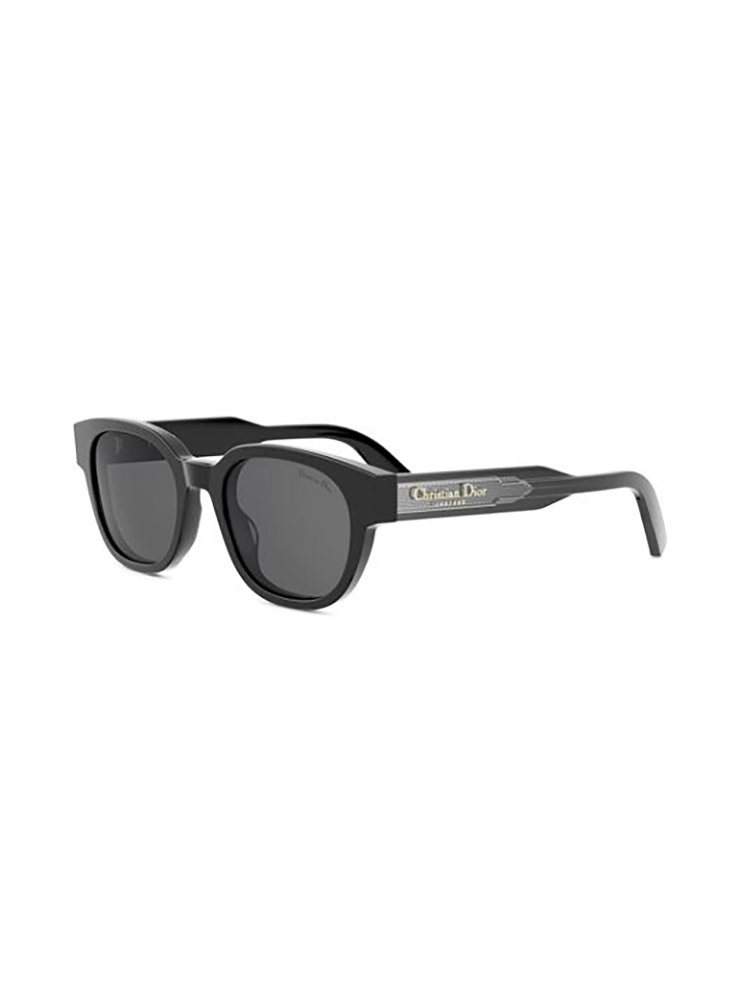 Sleek Rectangular Black Sunglasses with Textured Temples