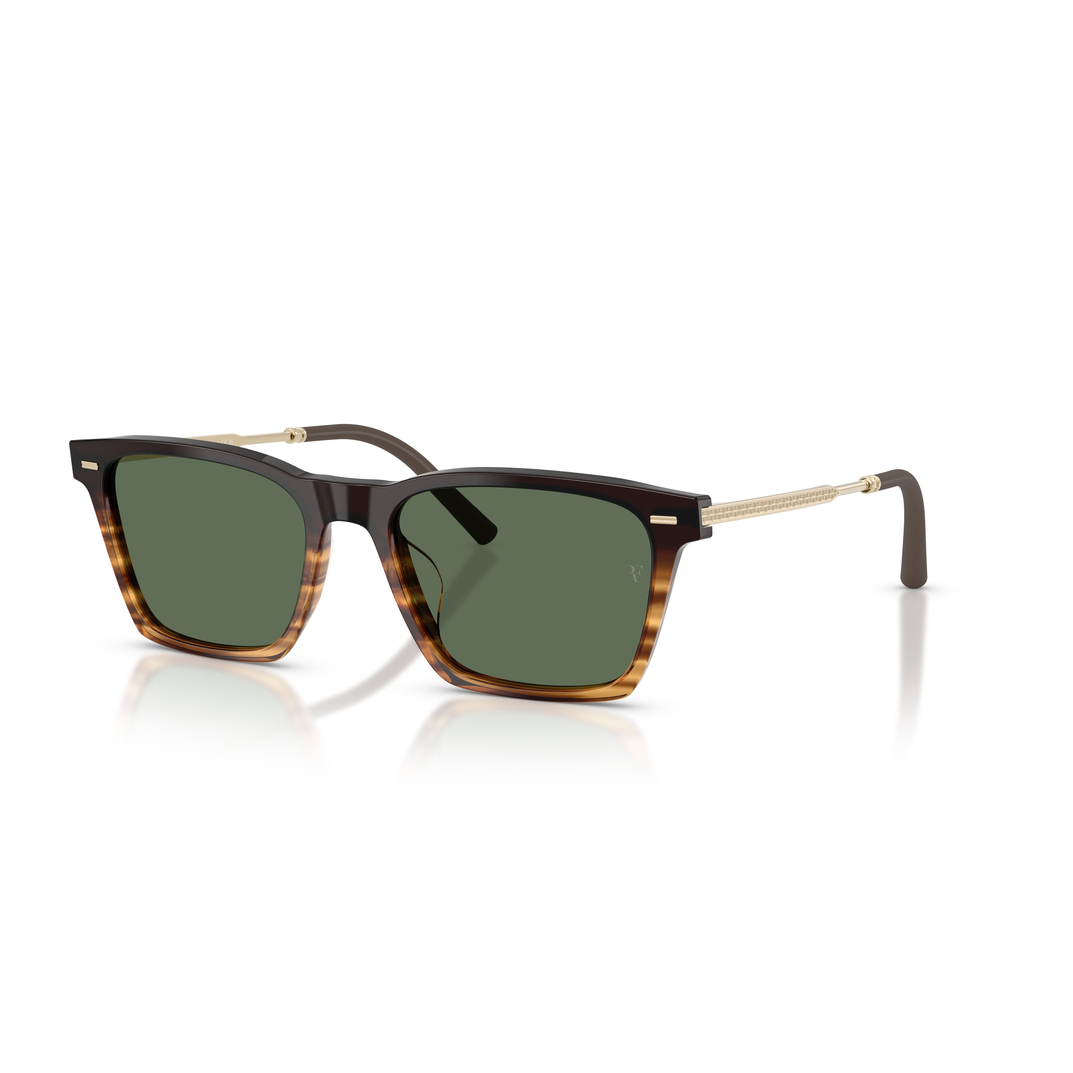 0ov5624su Rectangular Tortoiseshell Sunglasses with Gold-Toned Temples