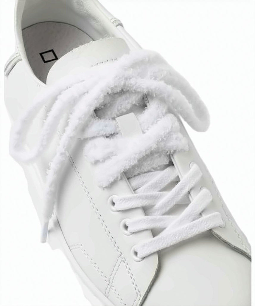 White Sfera Calf Leather Stitched Sneakers