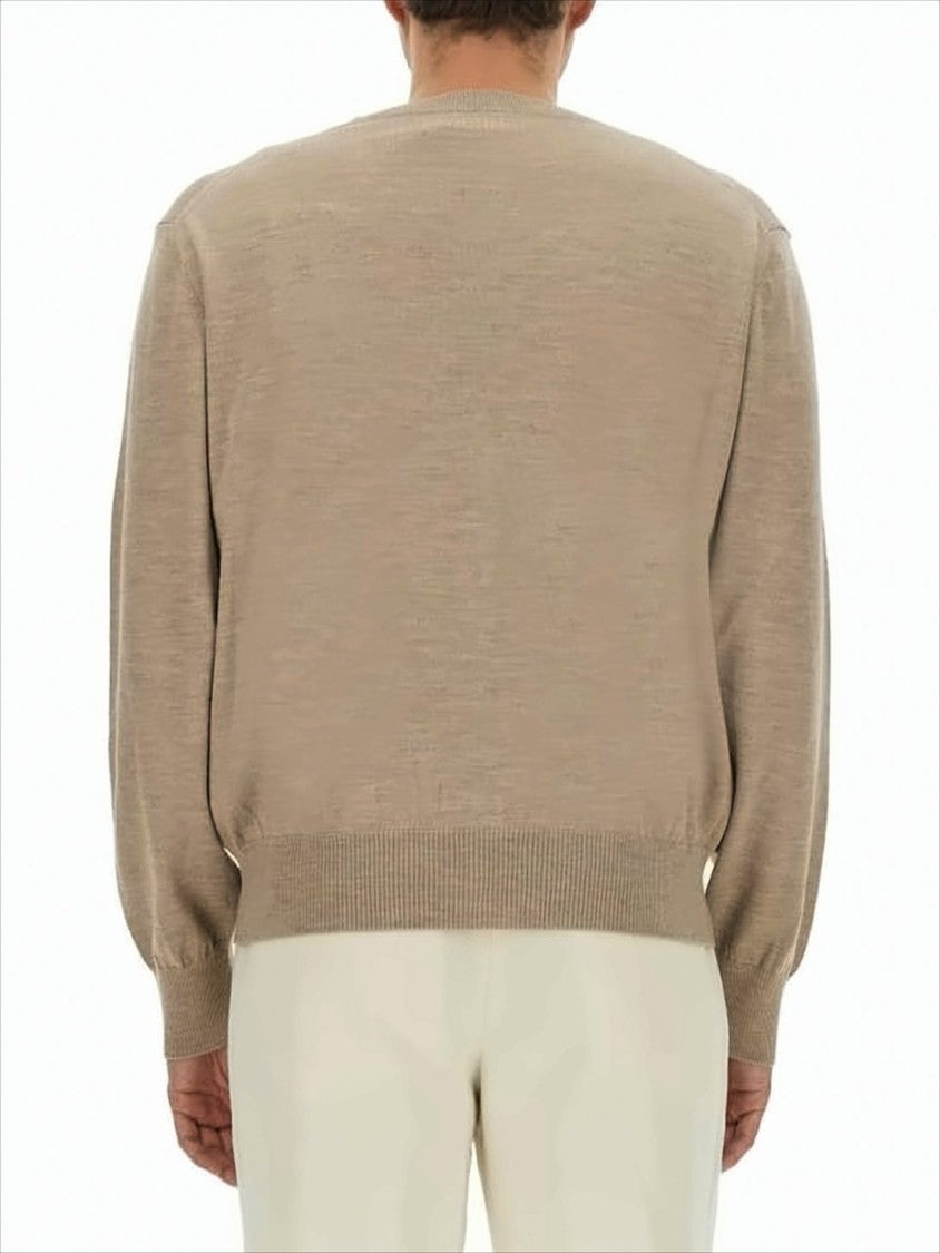 Wool Cardigan with V-Neckline