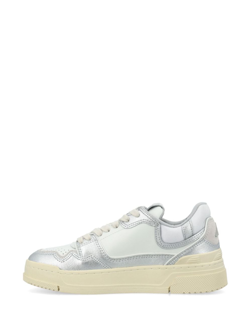 Silver-Tone Panelled Low-Top Sneakers