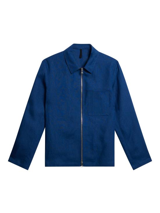 Linen Casual Jacket with Front Zipper