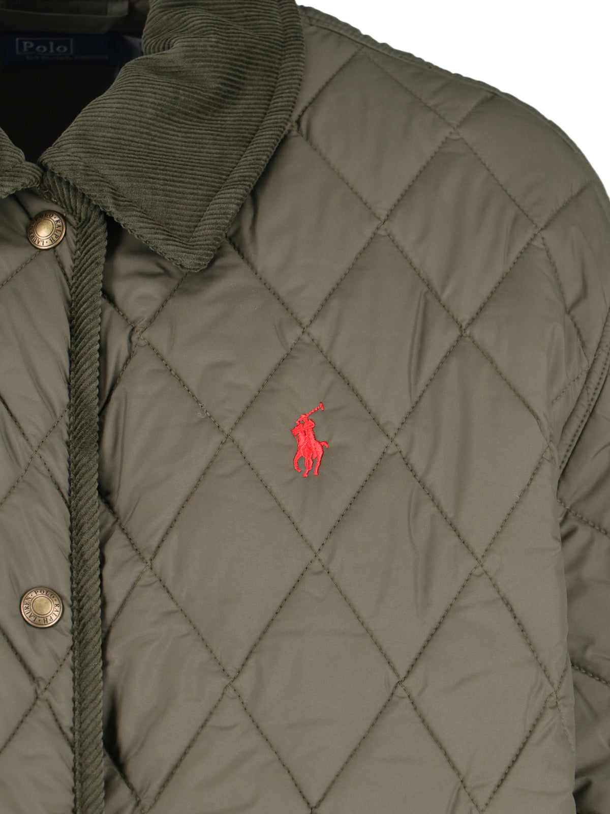 Green Quilted Velvet Collar Recycled Jacket