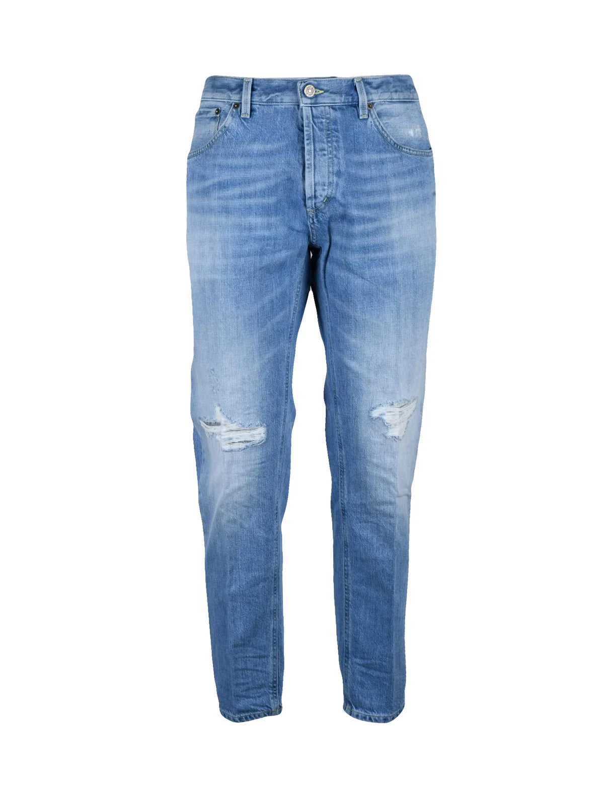Light Blue Brighton Carrot Fit Cotton Jeans