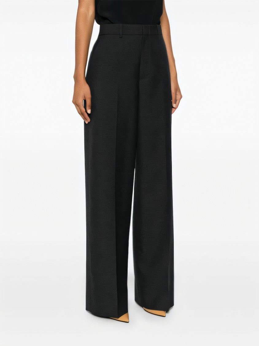 High-Waisted Tailored Suit Pants With Wide-Leg Silhouette