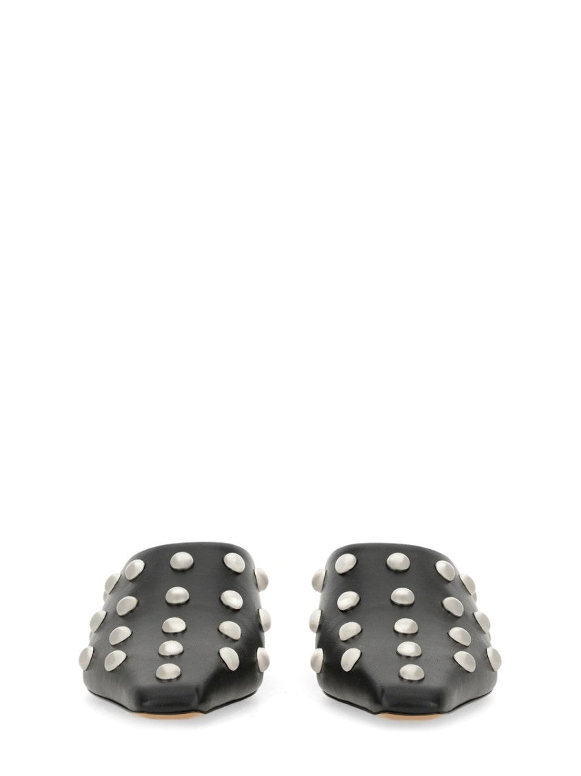 "Bella" Pointed Toe Leather Mules