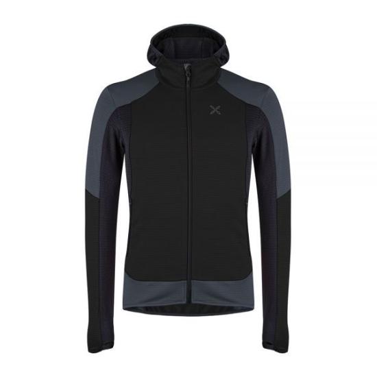 Fitted Activewear Jacket with Zippered Hood and Textured Fabric