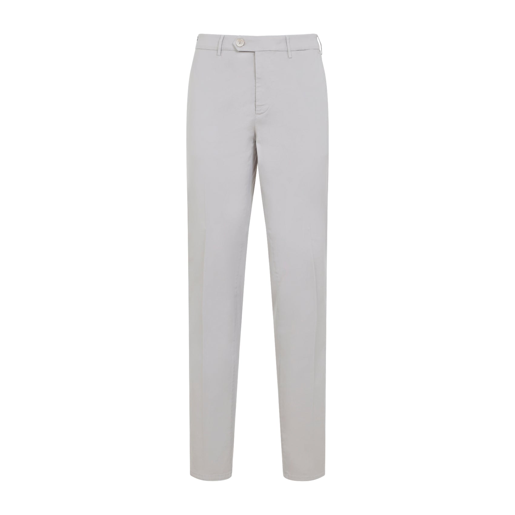 Italian Cotton Chino Pants With Tailored Fit And Refined Details