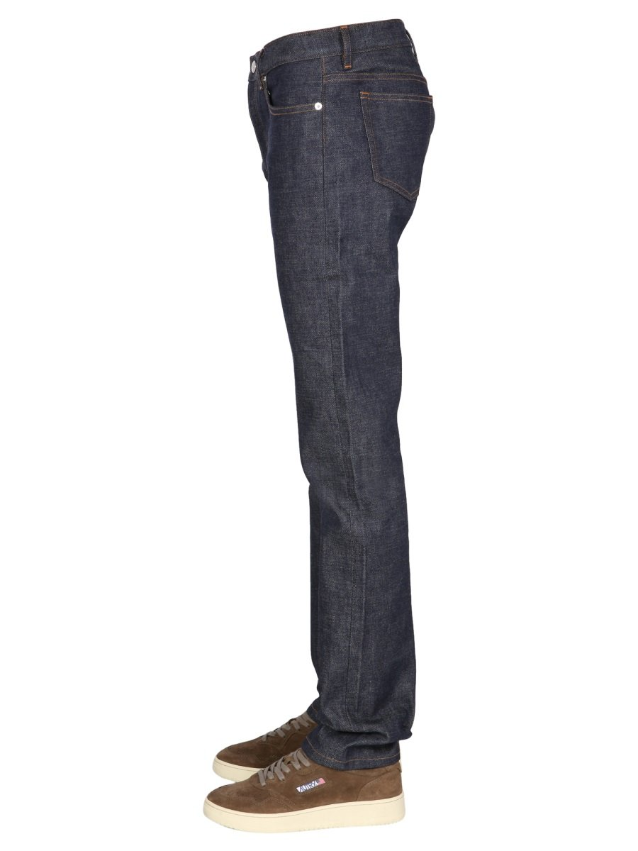 Straight-Leg Denim Pants with Dark Indigo Wash