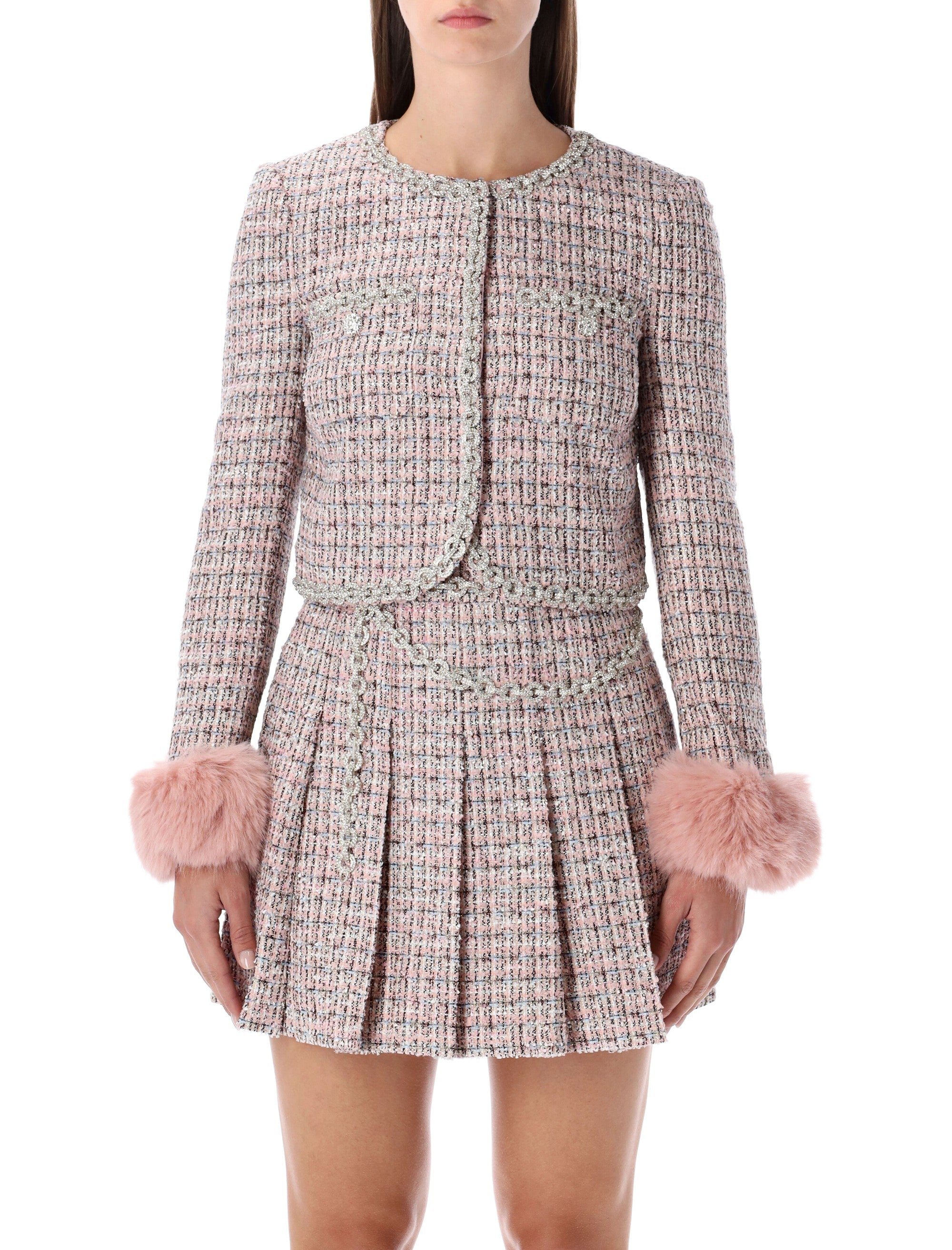 Bouclé Jacket With Faux Fur Cuffs