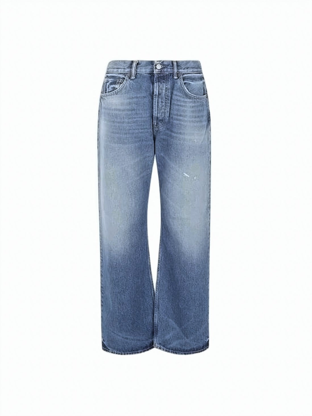 Wide-Leg Denim Pants with Classic Five-Pocket Design