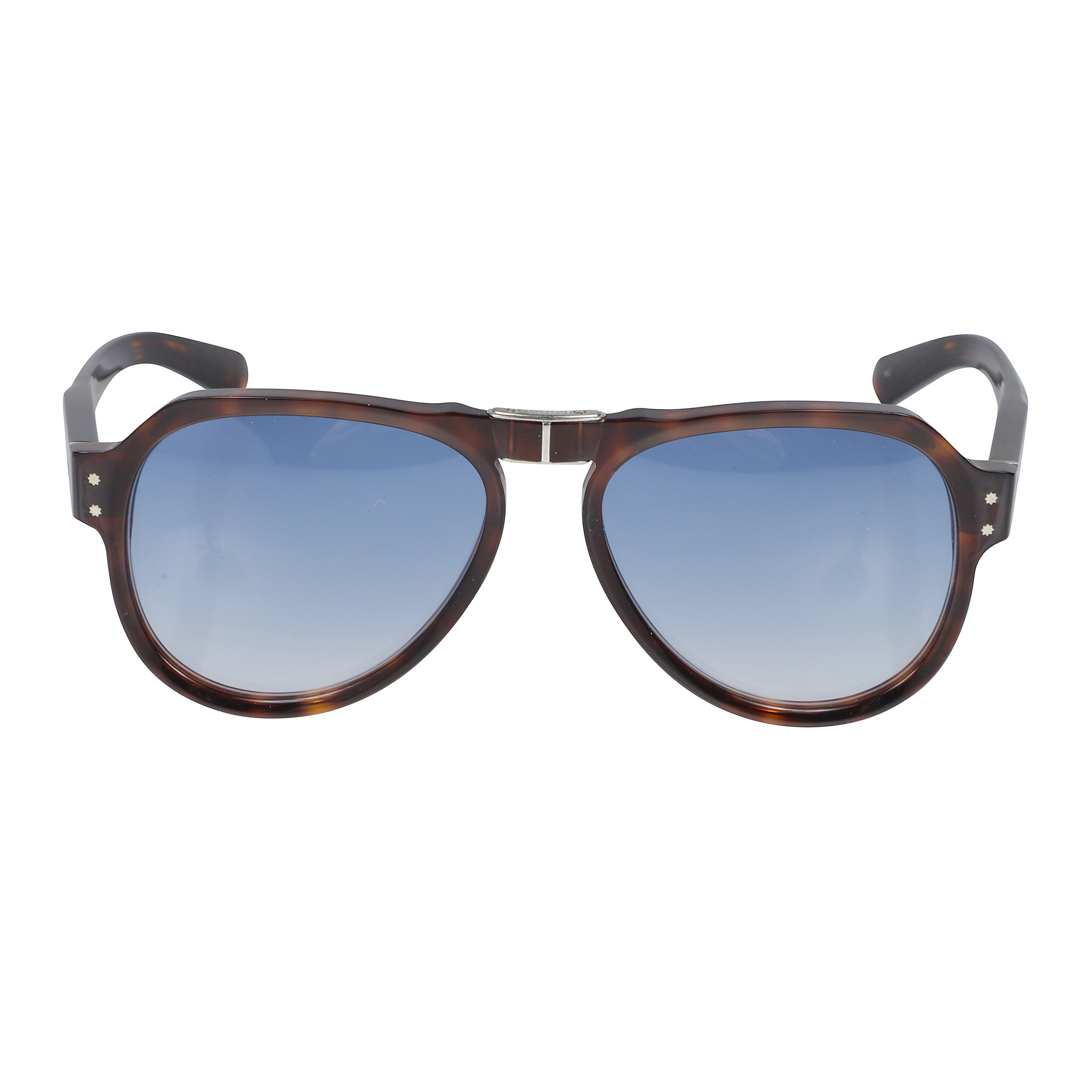 Pilot Flag/N Aviator-Inspired Tortoiseshell Sunglasses with Gradient Lenses