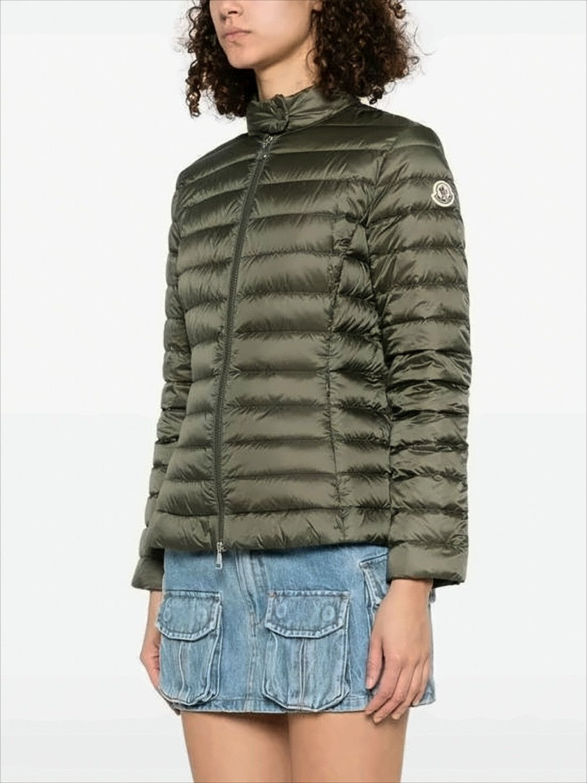 Quilted Down Jacket With Fitted Silhouette And High Collar