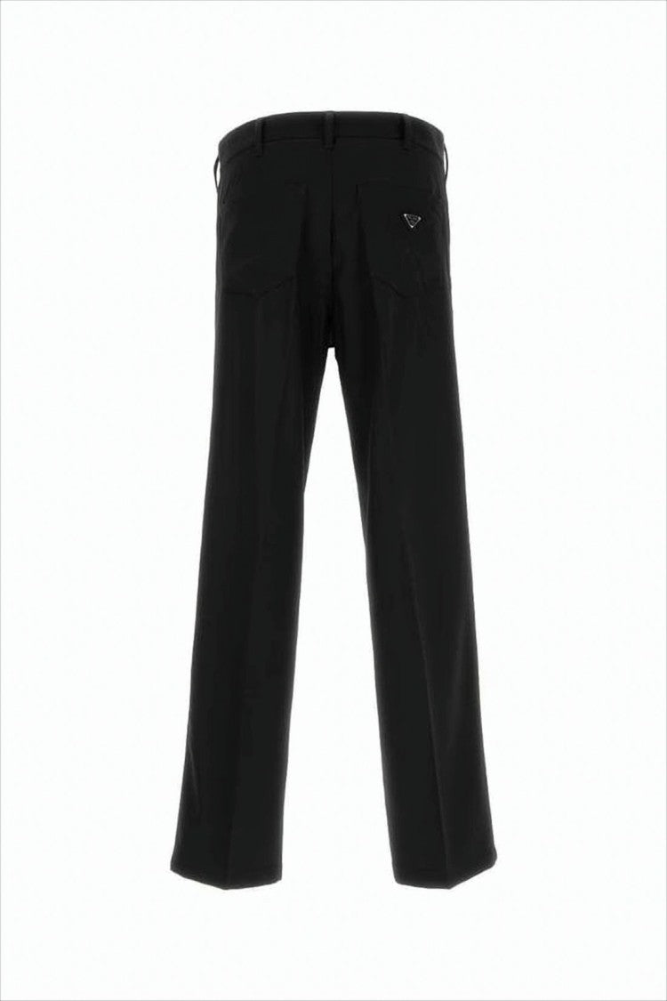 Tailored Black Straight Pants with Structured Silhouette