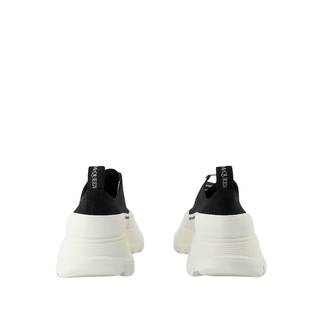 Black Cotton Sneakers with White Rubber Sole