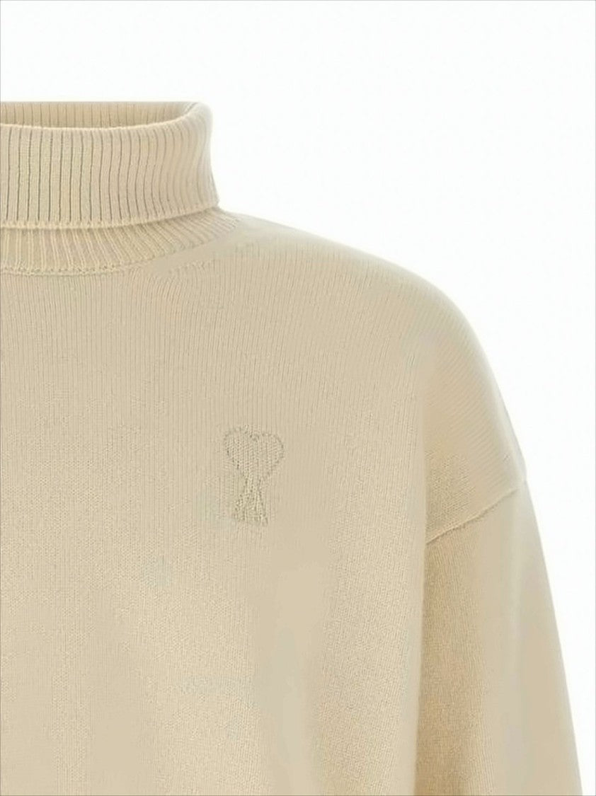 Cropped Turtleneck Sweater in Luxe Wool-Cashmere Blend