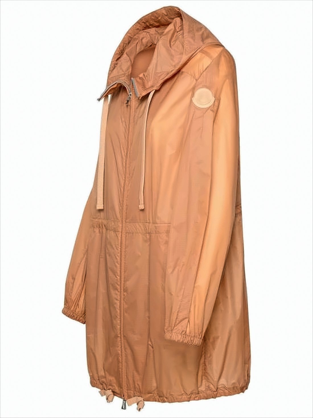 Hooded Front-Zip Moncler Jacket with Adjustable Features