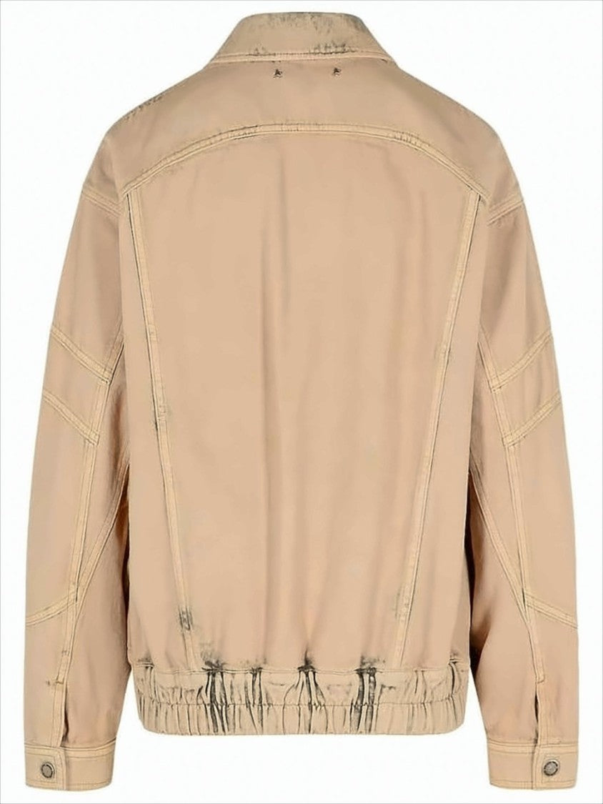 Boxy Silhouette Jacket With Distressed Accents