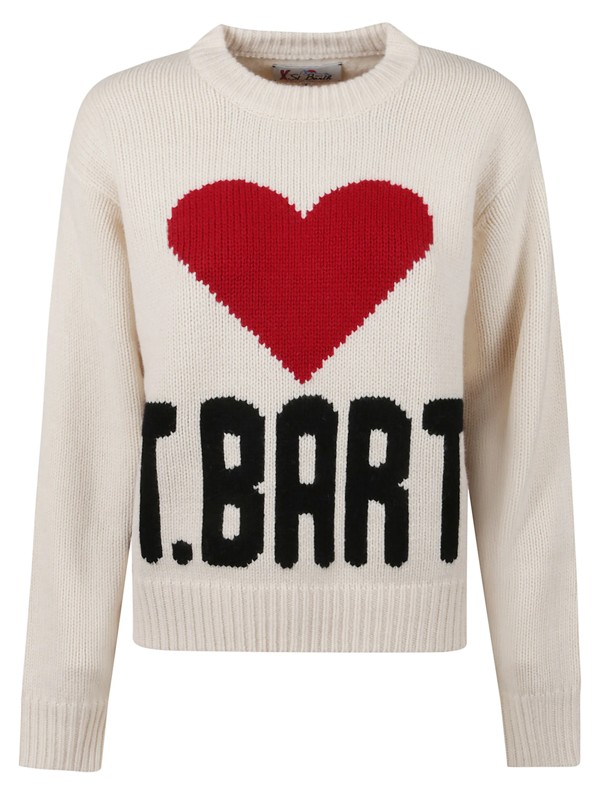 Knitted Sweater With Heart Graphic