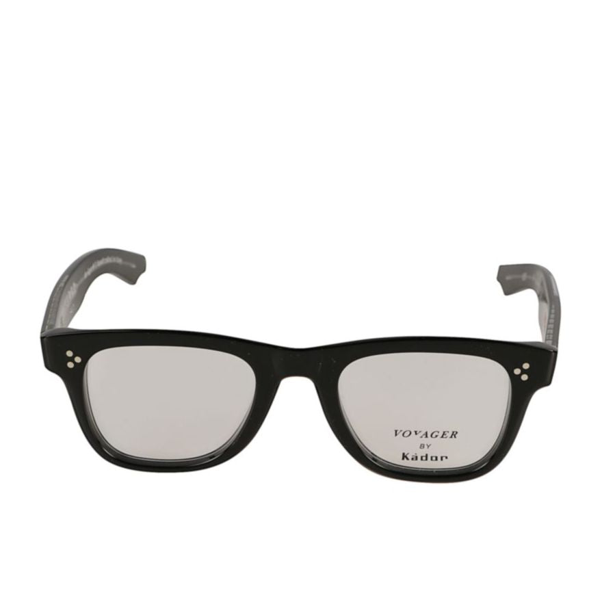 Pepper Glossy Black Rectangular Sunglasses with Silver Dot Accents