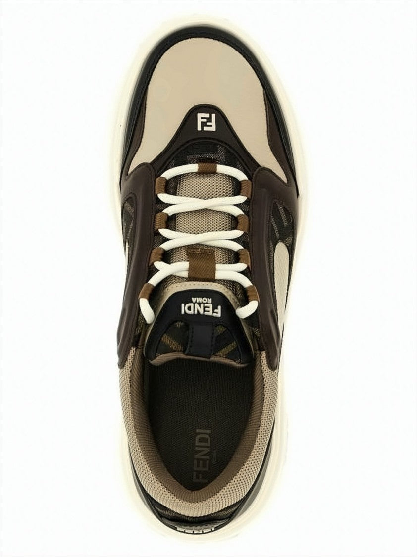 Layered Sneakers with Geometric Sole Detail
