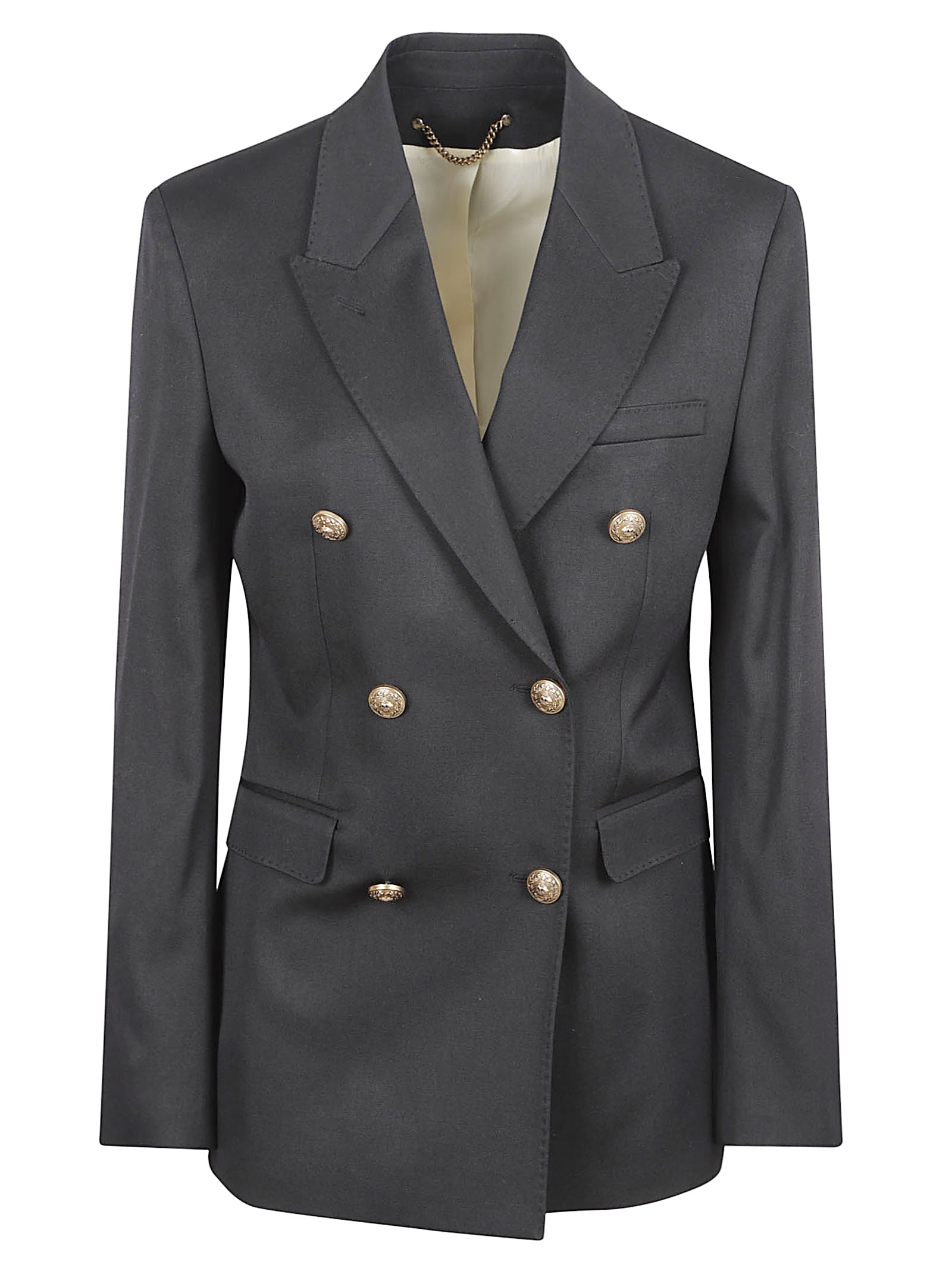 Double-Breasted Blazer with Structured Shoulders