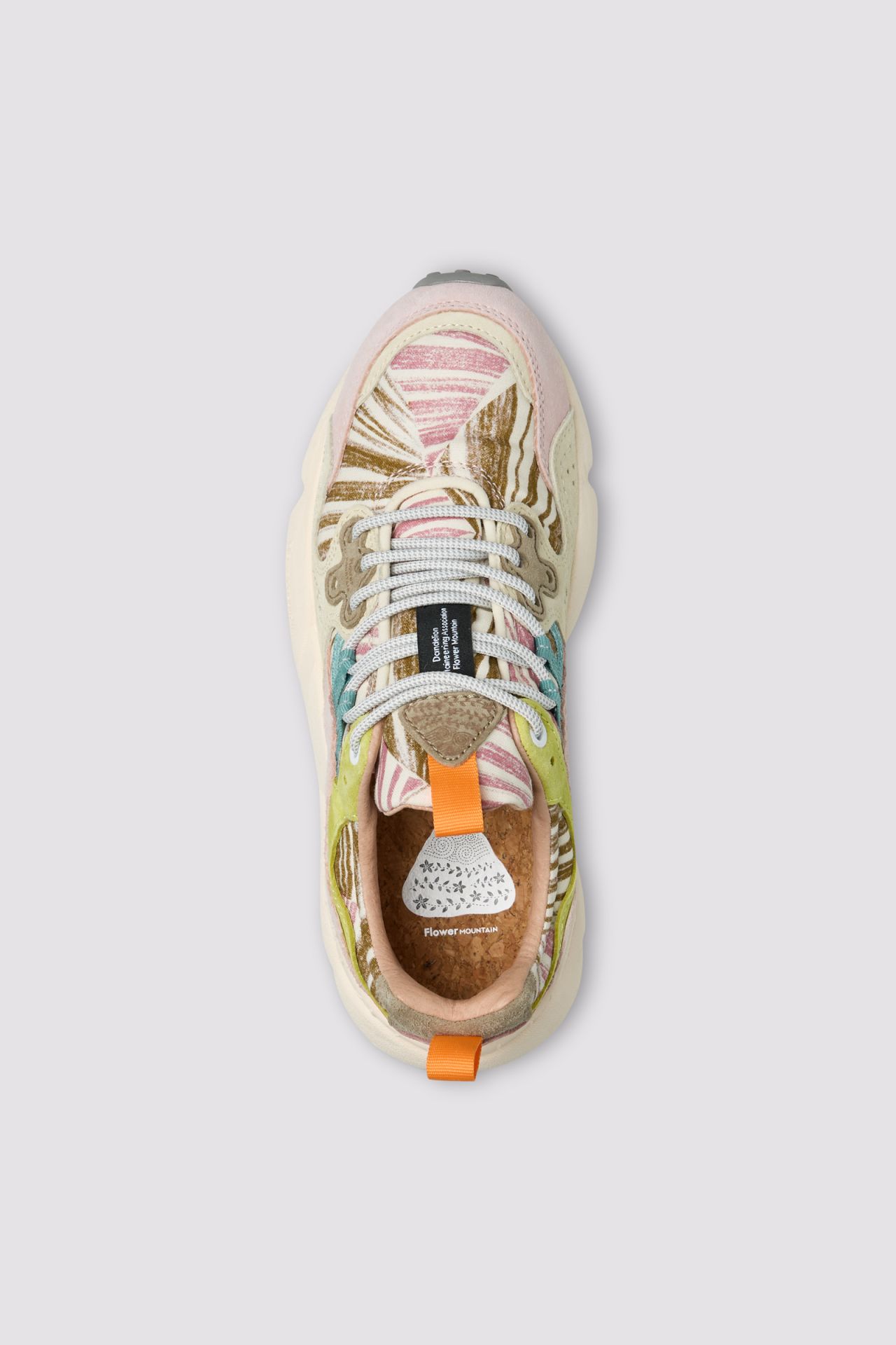 Multi-Textured Sneakers with Floral and Striped Accents
