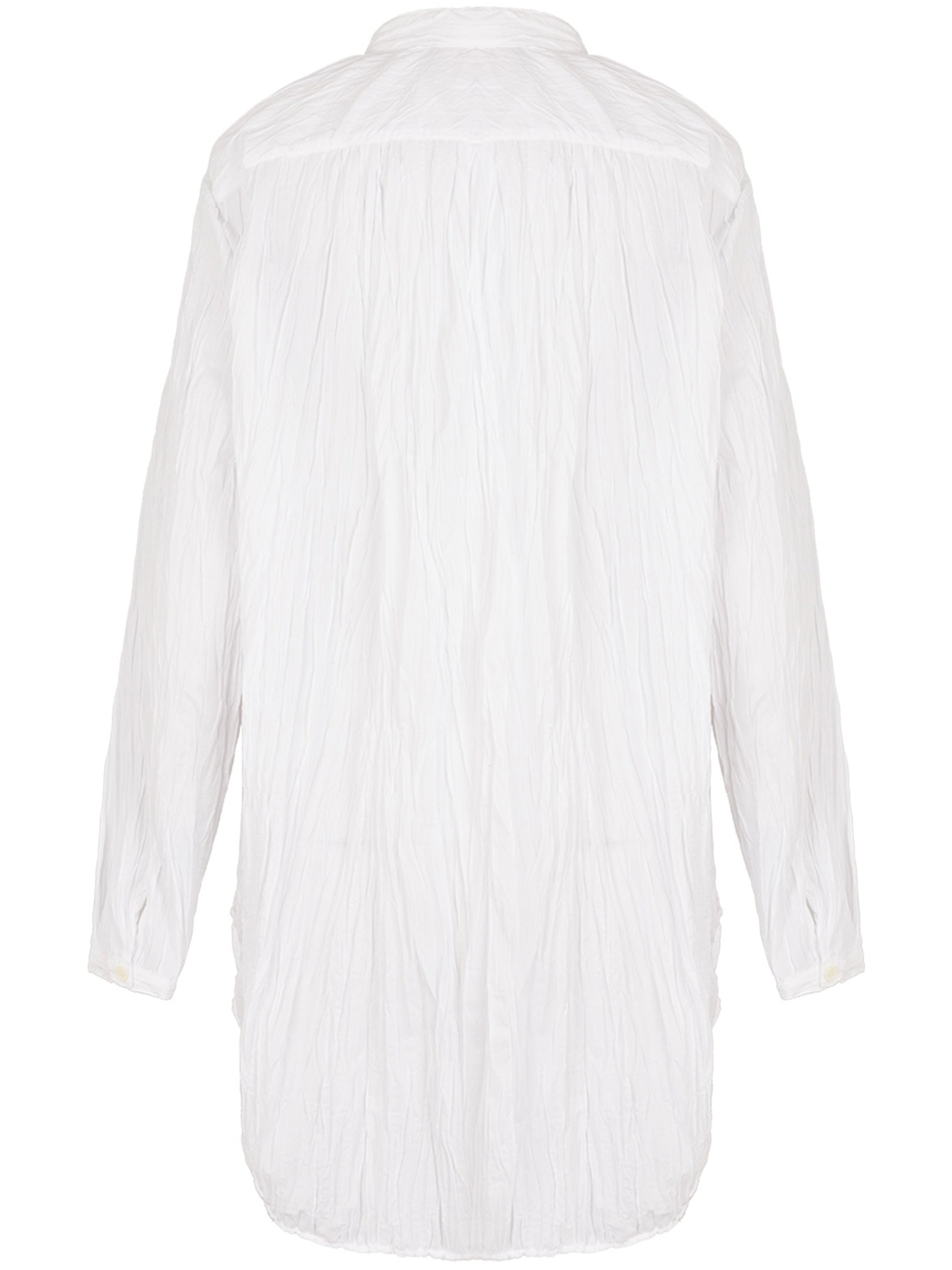 White Liona Crinkled Long-Sleeved Blouse